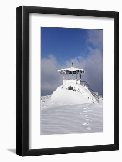 hut for viewing on the summit of the Kandel, Black Forest, Baden-Wurttemberg, Germany-Markus Lange-Framed Photographic Print