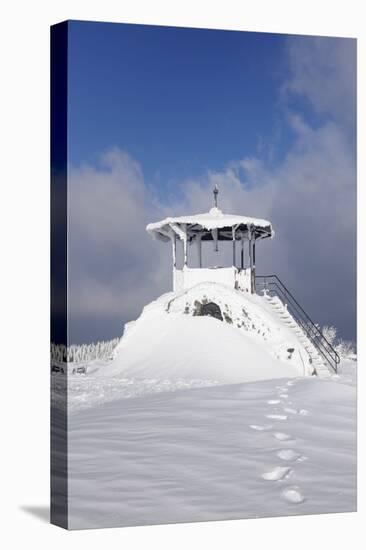 hut for viewing on the summit of the Kandel, Black Forest, Baden-Wurttemberg, Germany-Markus Lange-Stretched Canvas