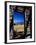 Hut Framed by Window of Burnt Log Cabin, Wind River Country, Lander, USA-Brent Winebrenner-Framed Premium Photographic Print