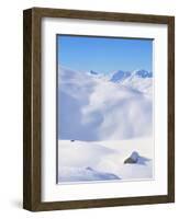 Hut in mountains, winter, Lenzerheide, Graubunden Canton, Switzerland-null-Framed Photographic Print