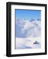 Hut in mountains, winter, Lenzerheide, Graubunden Canton, Switzerland-null-Framed Photographic Print