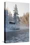 Hut near Pond in Winter Forest-Risto0-Stretched Canvas