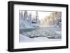 Hut near Pond in Winter Forest-Risto0-Framed Photographic Print