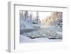 Hut near Pond in Winter Forest-Risto0-Framed Photographic Print