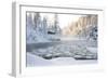 Hut near Pond in Winter Forest-Risto0-Framed Photographic Print