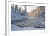 Hut near Pond in Winter Forest-Risto0-Framed Photographic Print