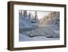 Hut near Pond in Winter Forest-Risto0-Framed Photographic Print