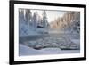 Hut near Pond in Winter Forest-Risto0-Framed Photographic Print