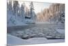 Hut near Pond in Winter Forest-Risto0-Mounted Photographic Print