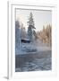 Hut near Pond in Winter Forest-Risto0-Framed Photographic Print