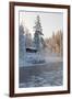 Hut near Pond in Winter Forest-Risto0-Framed Photographic Print