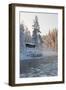 Hut near Pond in Winter Forest-Risto0-Framed Photographic Print