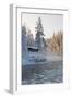 Hut near Pond in Winter Forest-Risto0-Framed Photographic Print