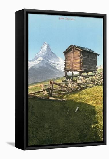 Hut Near the Matterhorn, Swiss Alps-null-Framed Stretched Canvas