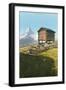 Hut Near the Matterhorn, Swiss Alps-null-Framed Art Print
