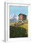 Hut Near the Matterhorn, Swiss Alps-null-Framed Art Print