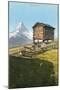 Hut Near the Matterhorn, Swiss Alps-null-Mounted Art Print