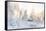 Hut near Water and Misty Forest in Winter-Risto0-Framed Stretched Canvas