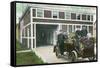 Hutchinson, Kansas - Fire Station No 2 Exterior with Truck View-Lantern Press-Framed Stretched Canvas