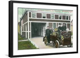 Hutchinson, Kansas - Fire Station No 2 Exterior with Truck View-Lantern Press-Framed Art Print