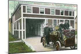 Hutchinson, Kansas - Fire Station No 2 Exterior with Truck View-Lantern Press-Mounted Art Print