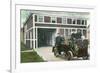 Hutchinson, Kansas - Fire Station No 2 Exterior with Truck View-Lantern Press-Framed Premium Giclee Print