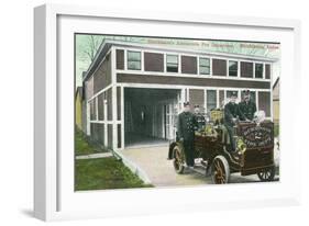 Hutchinson, Kansas - Fire Station No 2 Exterior with Truck View-Lantern Press-Framed Art Print