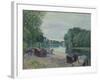 Huts at the Edge of the Loing; Cabanes Au Bord Du Loing, 1896-Alfred Sisley-Framed Giclee Print