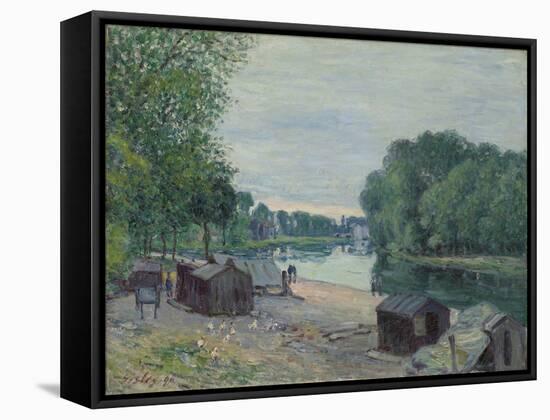 Huts at the Edge of the Loing; Cabanes Au Bord Du Loing, 1896-Alfred Sisley-Framed Stretched Canvas