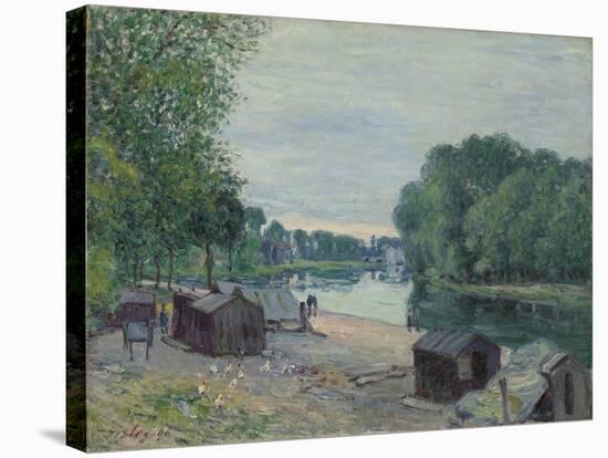 Huts at the Edge of the Loing; Cabanes Au Bord Du Loing, 1896-Alfred Sisley-Stretched Canvas