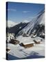 Huts, Hintertux Glacier, Mayrhofen Ski Resort, Zillertal Valley, Austrian Tyrol, Austria-Christian Kober-Stretched Canvas