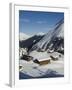 Huts, Hintertux Glacier, Mayrhofen Ski Resort, Zillertal Valley, Austrian Tyrol, Austria-Christian Kober-Framed Photographic Print