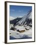 Huts, Hintertux Glacier, Mayrhofen Ski Resort, Zillertal Valley, Austrian Tyrol, Austria-Christian Kober-Framed Photographic Print