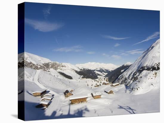 Huts, Hintertux Glacier, Mayrhofen Ski Resort, Zillertal Valley, Austrian Tyrol, Austria-Christian Kober-Stretched Canvas