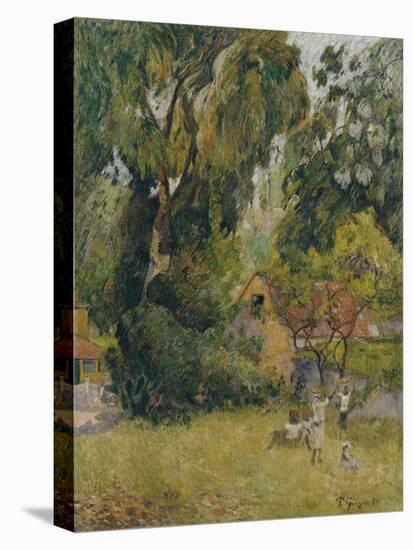 Huts Under the Trees-Paul Gauguin-Stretched Canvas