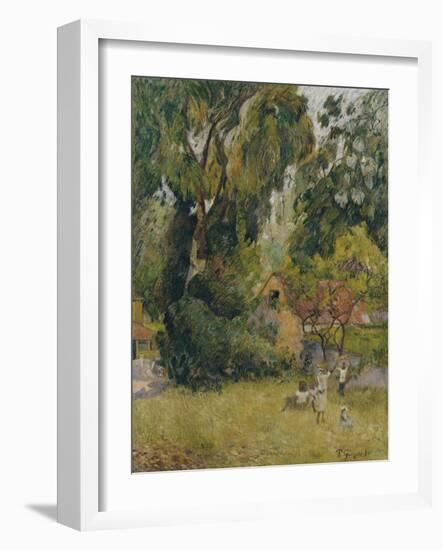 Huts Under the Trees-Paul Gauguin-Framed Giclee Print