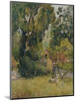 Huts Under the Trees-Paul Gauguin-Mounted Giclee Print