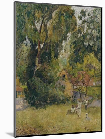 Huts Under the Trees-Paul Gauguin-Mounted Giclee Print