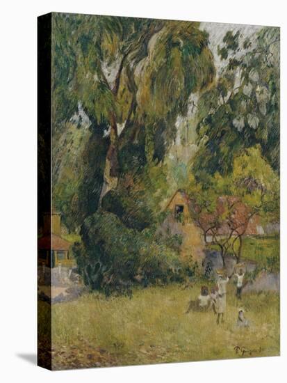 Huts Under the Trees-Paul Gauguin-Stretched Canvas