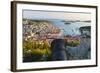 Hvar Fortress Cannon and Hvar Town at Sunset Taken from the Spanish Fort (Fortica)-Matthew Williams-Ellis-Framed Photographic Print