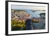 Hvar Fortress Cannon and Hvar Town at Sunset Taken from the Spanish Fort (Fortica)-Matthew Williams-Ellis-Framed Photographic Print