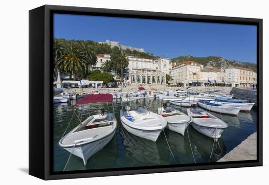 Hvar Harbour, Hvar Island, Dalmatia, Croatia, Europe-Frank Fell-Framed Stretched Canvas
