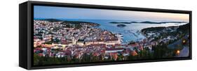 Hvar Town and the Pakleni Islands (Paklinski Islands) at Night-Matthew Williams-Ellis-Framed Stretched Canvas