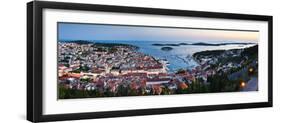 Hvar Town and the Pakleni Islands (Paklinski Islands) at Night-Matthew Williams-Ellis-Framed Photographic Print