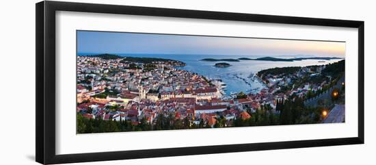 Hvar Town and the Pakleni Islands (Paklinski Islands) at Night-Matthew Williams-Ellis-Framed Photographic Print