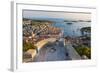 Hvar Town and Tourists at Hvar Spanish Fort (Fortica) at Sunset-Matthew Williams-Ellis-Framed Photographic Print