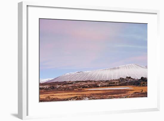 Hverfjall Volcano Crater at Sunset, Myvatn, Iceland, Polar Regions-Christian Kober-Framed Photographic Print