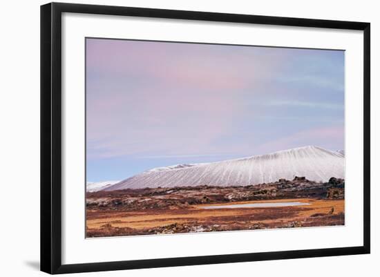 Hverfjall Volcano Crater at Sunset, Myvatn, Iceland, Polar Regions-Christian Kober-Framed Photographic Print