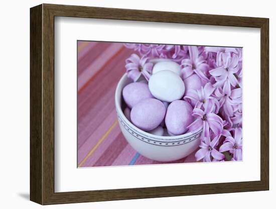 Hyacinth Blossoms and Easter Eggs-Andrea Haase-Framed Photographic Print