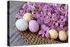 Hyacinth Blossoms and Easter Eggs-Andrea Haase-Stretched Canvas